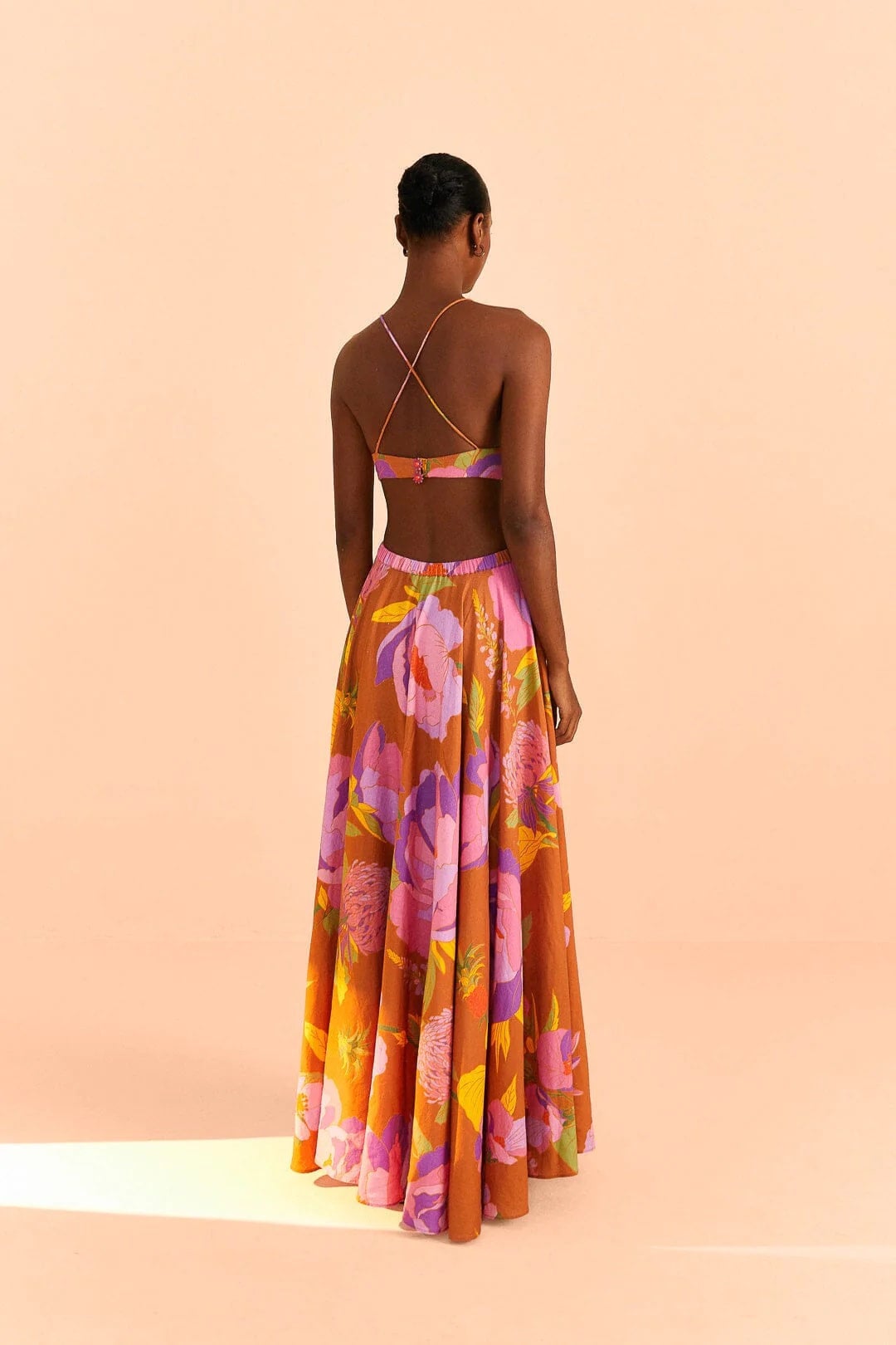 farm rio flounce embroidered maxi dress Farm Rio Women's Floral Insects V-Neckline Sleeveless Maxi Dress main image 0