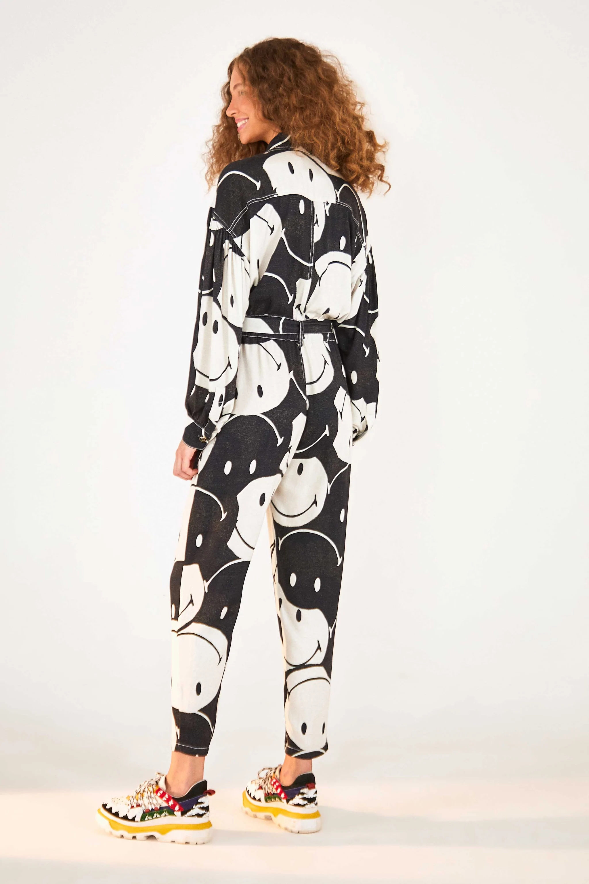 Black & White Smiley® Jumpsuit by Farm Rio | HYPERCLASH
