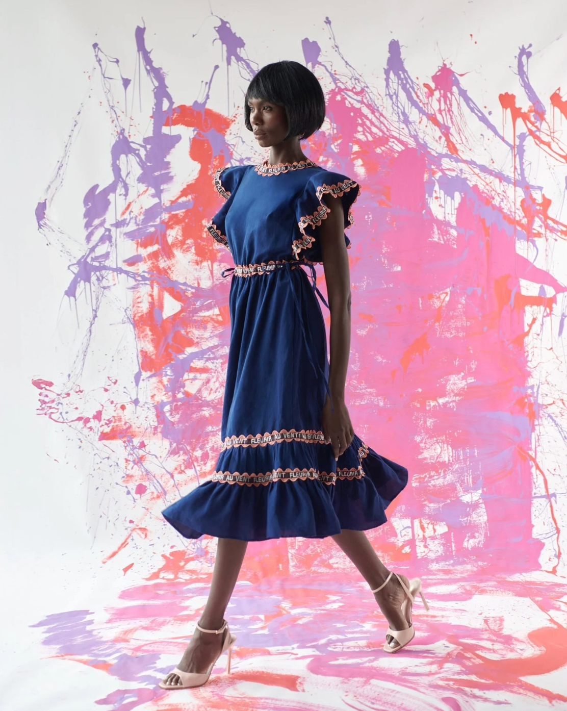 celia b blue dress Nael by and embroidered details in Size:11.5 US Men (10.5 UK/AU) size_14-d-m Babyletto Lolly 3-Drawer Dresser Mini dress