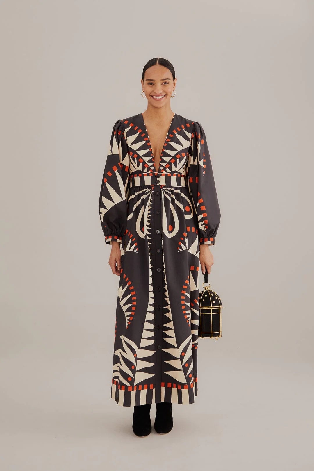 black coconut grove puff sleeve maxi dress Black Coconut Grove Puff Sleeve Maxi Dress by Farm Rio