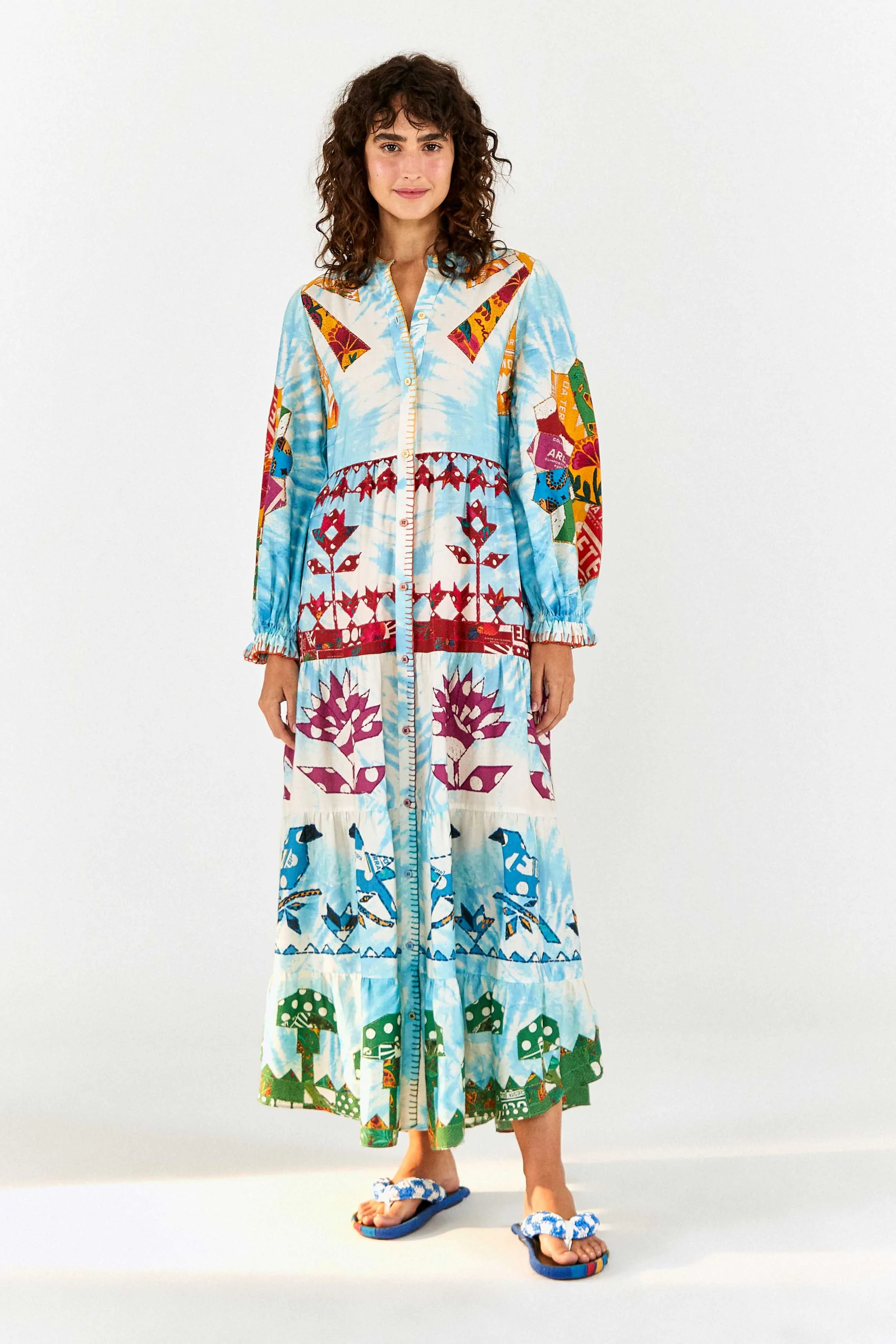farm rio rainbow maxi dress Farm Rio Rainbow Shimmer Maxi Dress