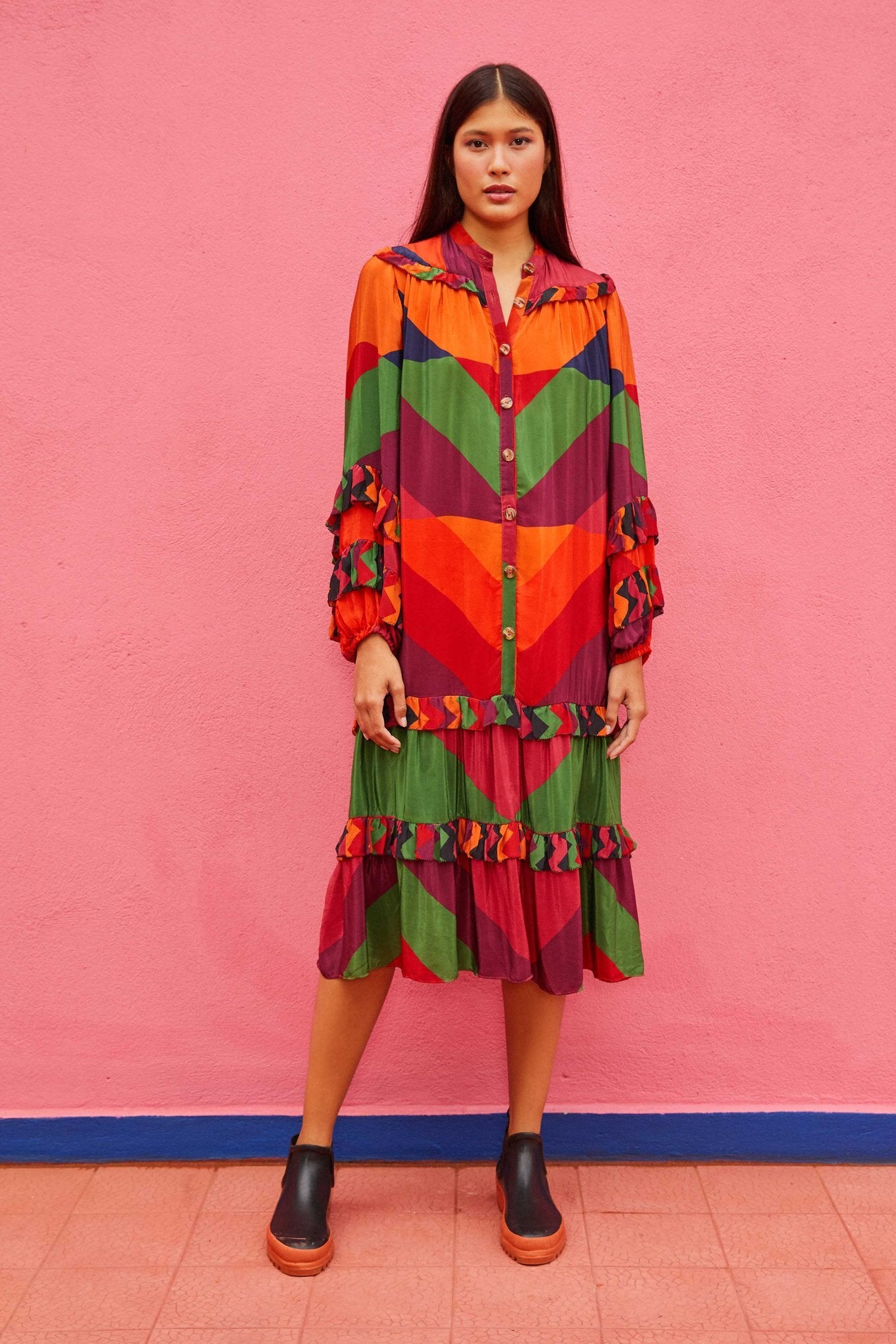 Dress Juliana Stripes Midi by Farm Rio | HYPERCLASH Dress Juliana Stripes Midi by Farm Rio | HYPERCLASH